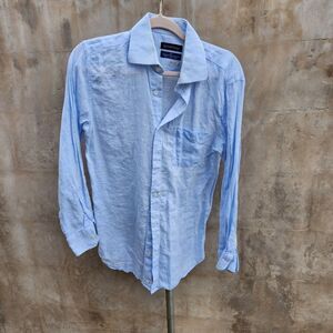 Oliver wicks tessitura Monti Italian linen button up shirt